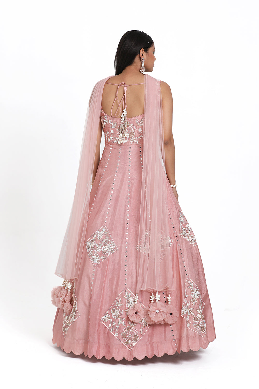 Onion Pink Anarkali Set.