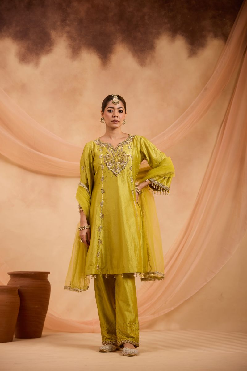 TAJDAR A-LINE KURTA SET