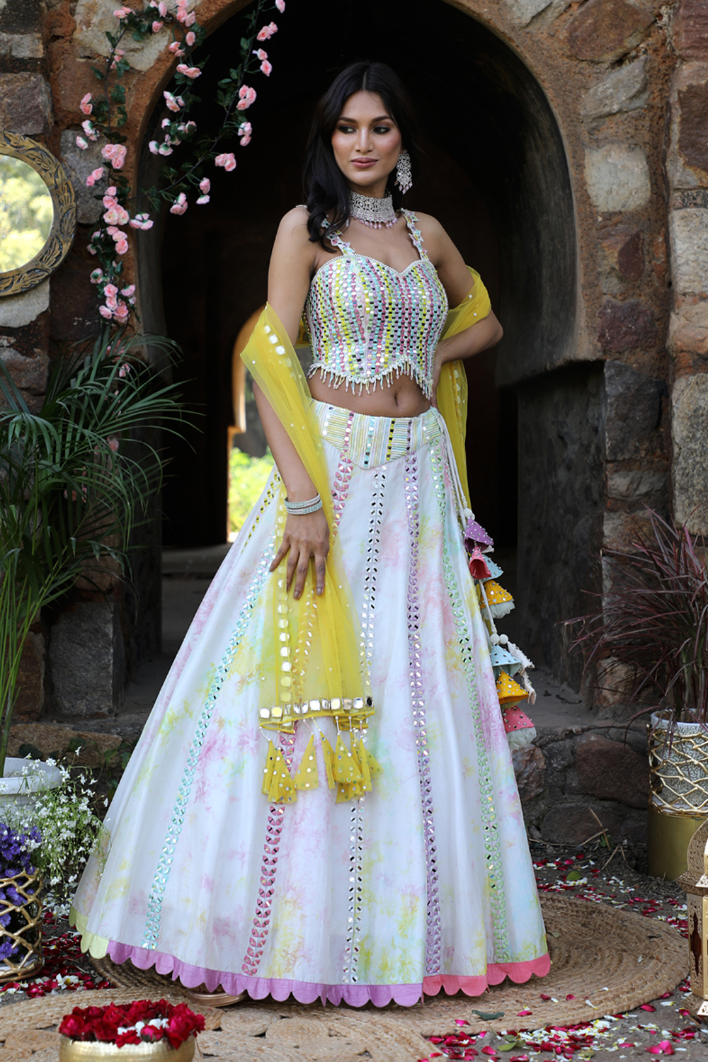 Multicolored Tie-Dye Lehenga Set