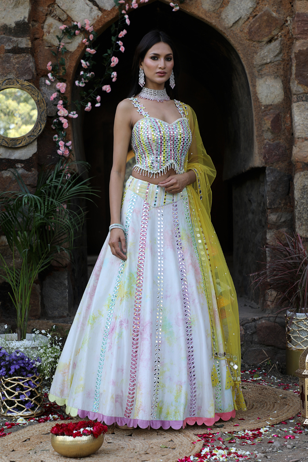 Multicolored Tie-Dye Lehenga Set