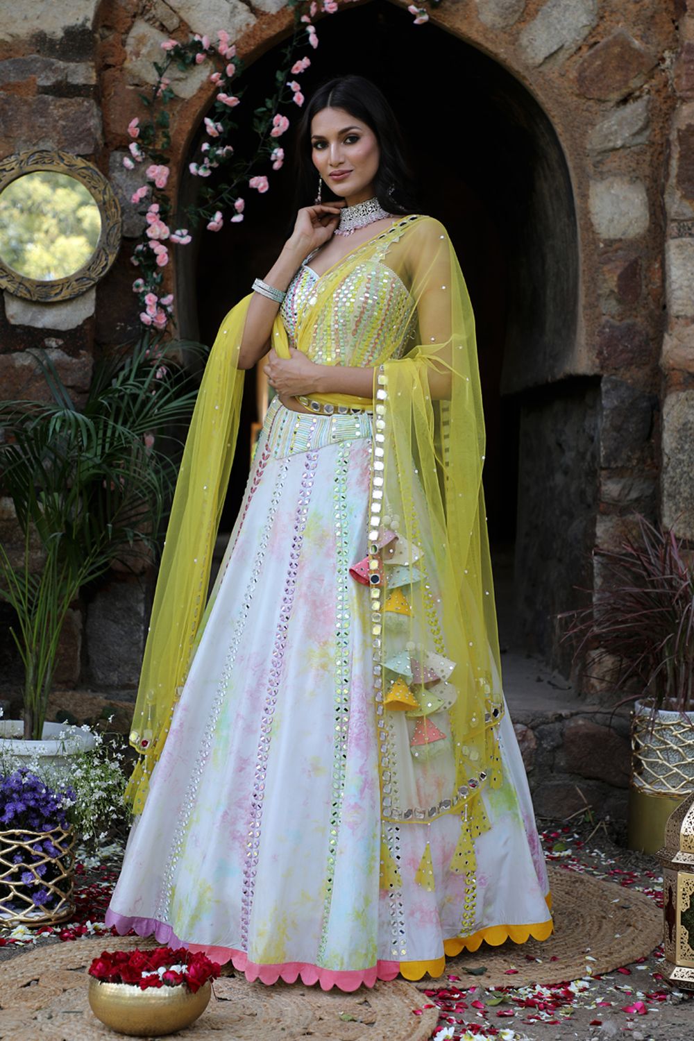 Multicolored Tie-Dye Lehenga Set