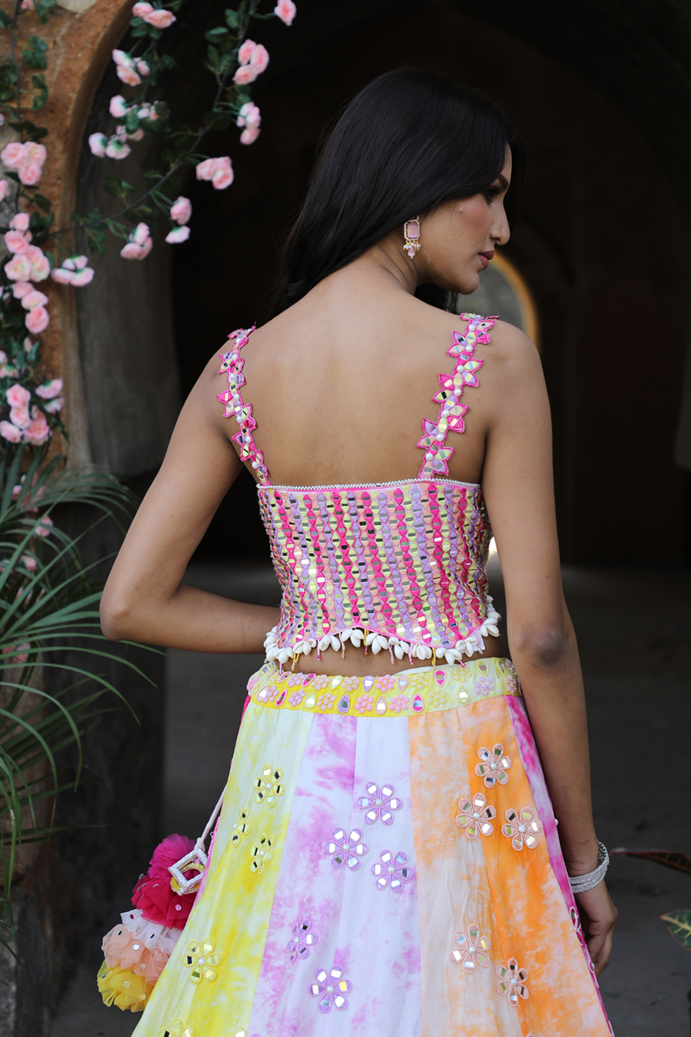 Multicolored Tie-Dye Lehenga Set