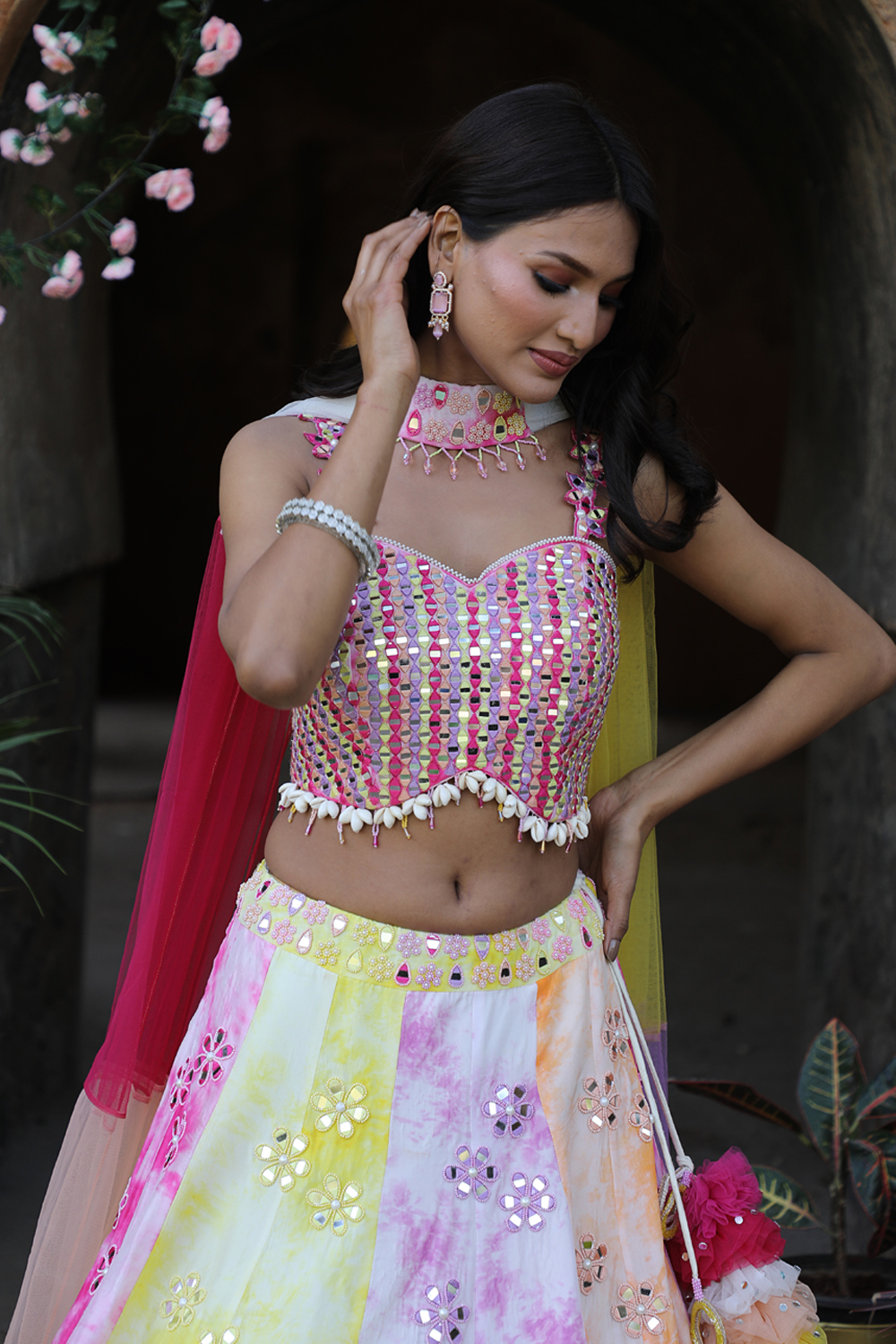 Multicolored Tie-Dye Lehenga Set