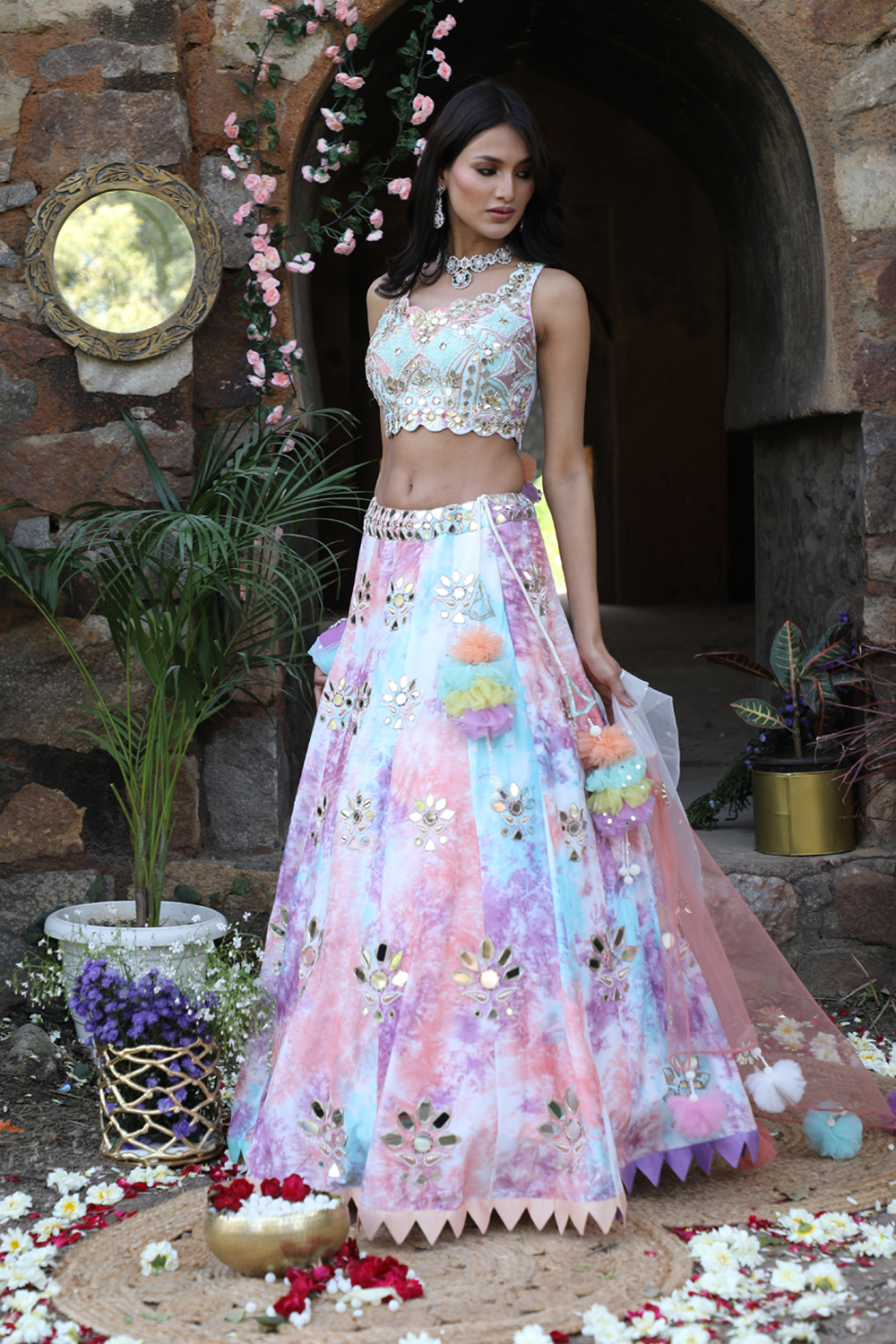 Unicorn Tie-Dye Lehenga Set