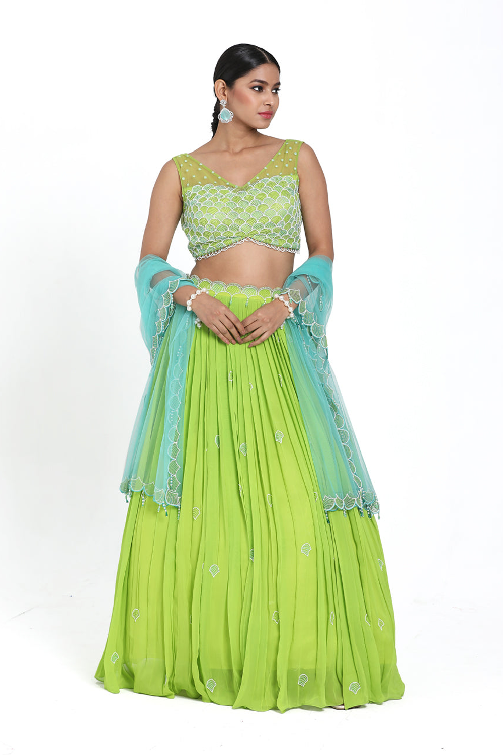 Green Lehenga Set