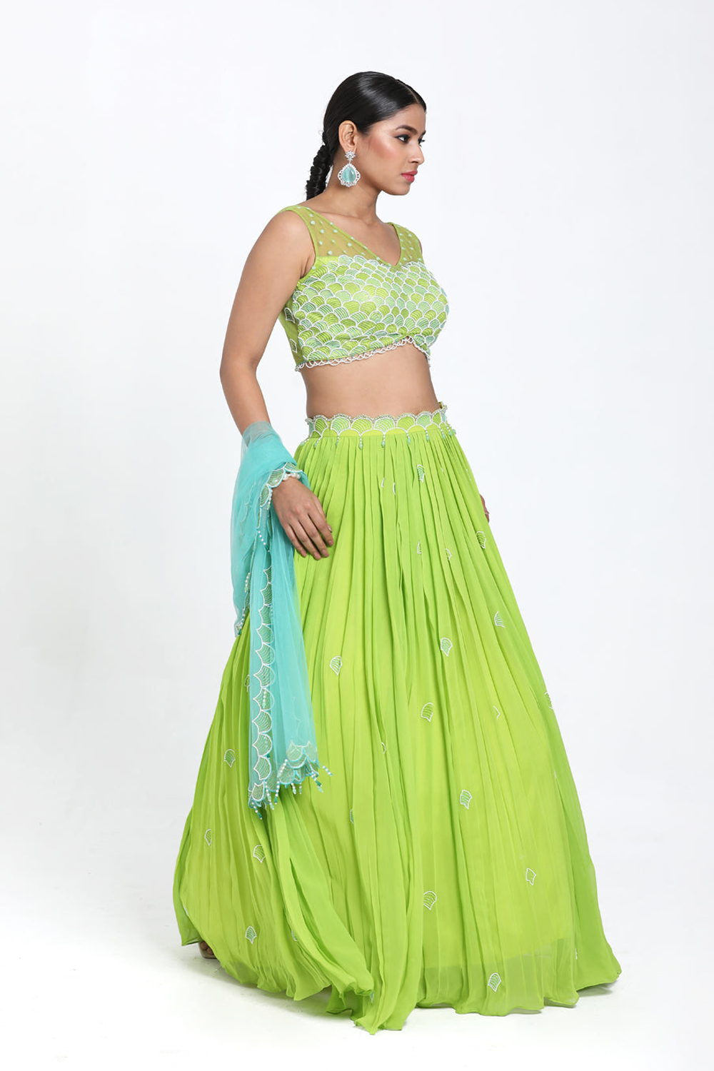 Green Lehenga Set