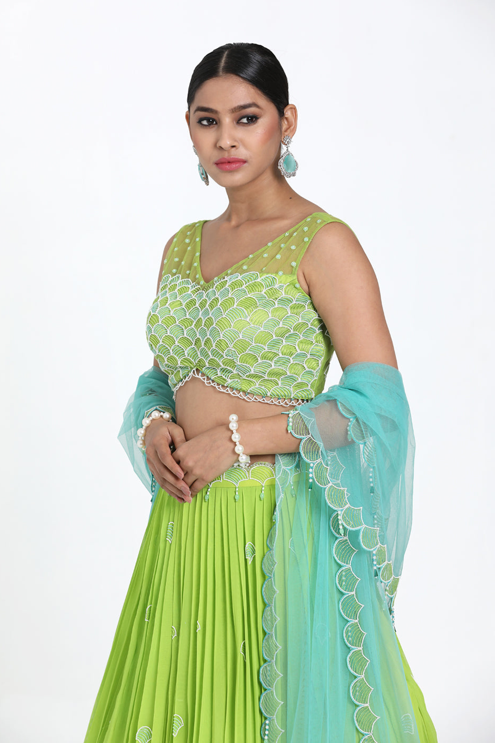 Green Lehenga Set