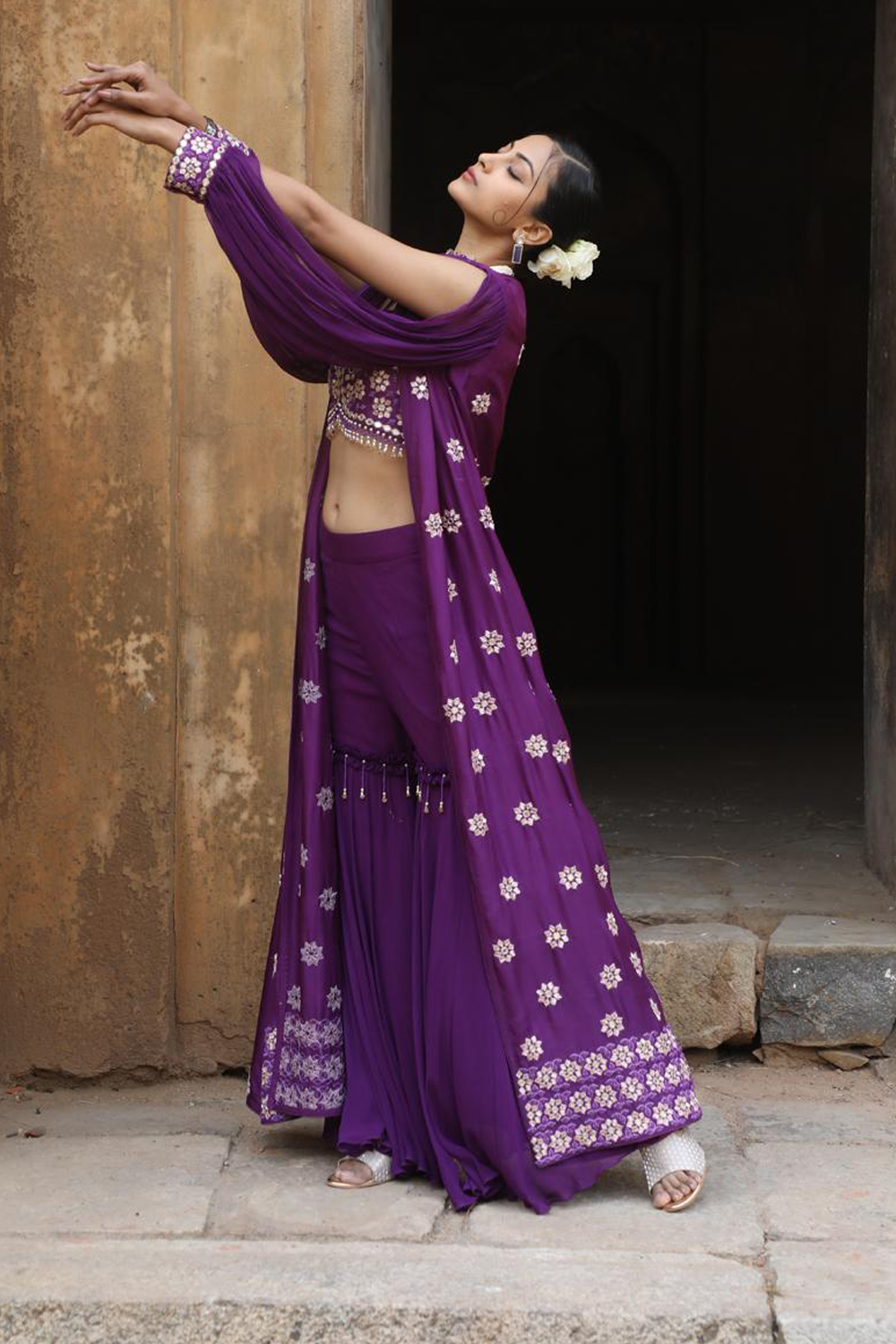 Purple Cape Garara Set
