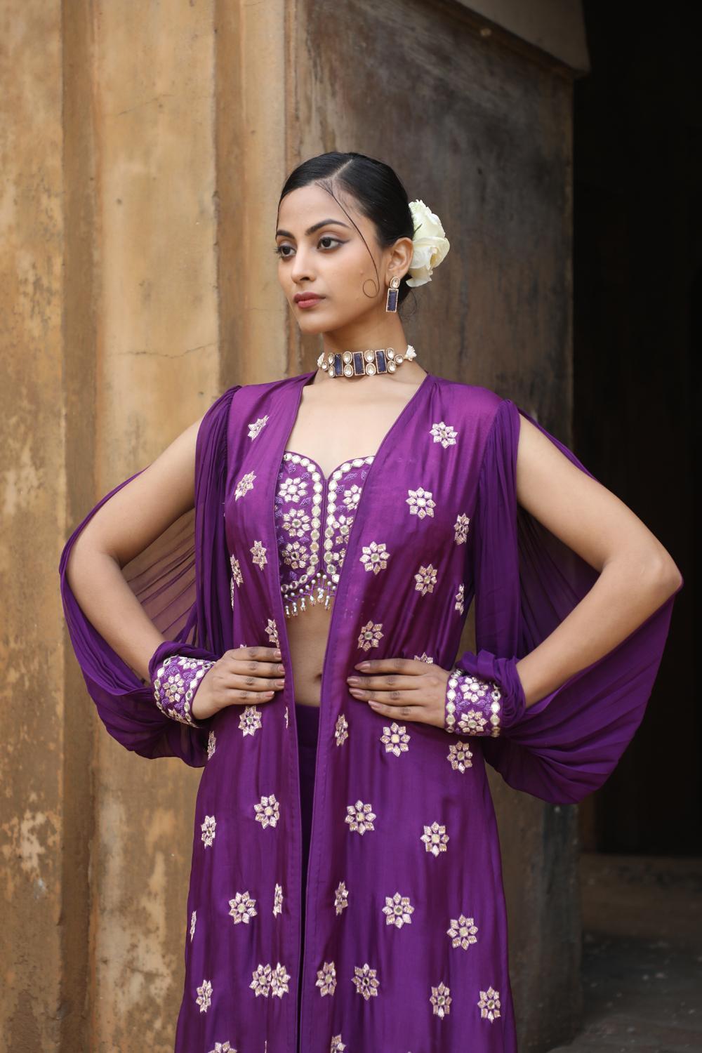 Purple Cape Garara Set