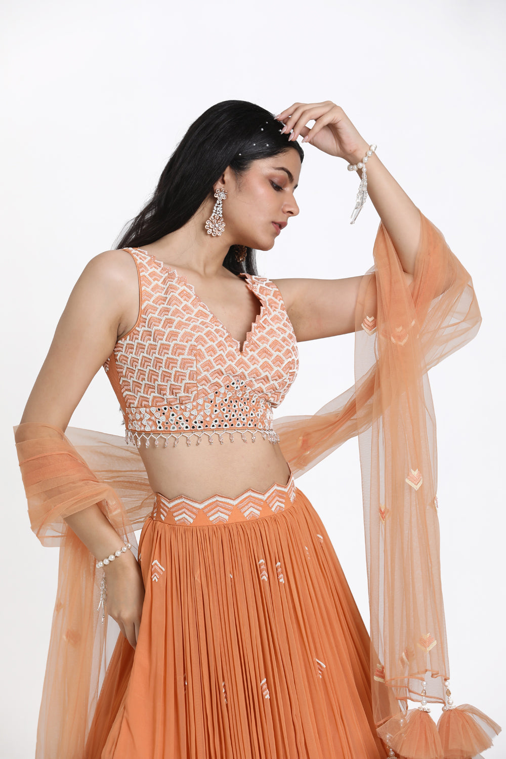 Peach Lehenga Set