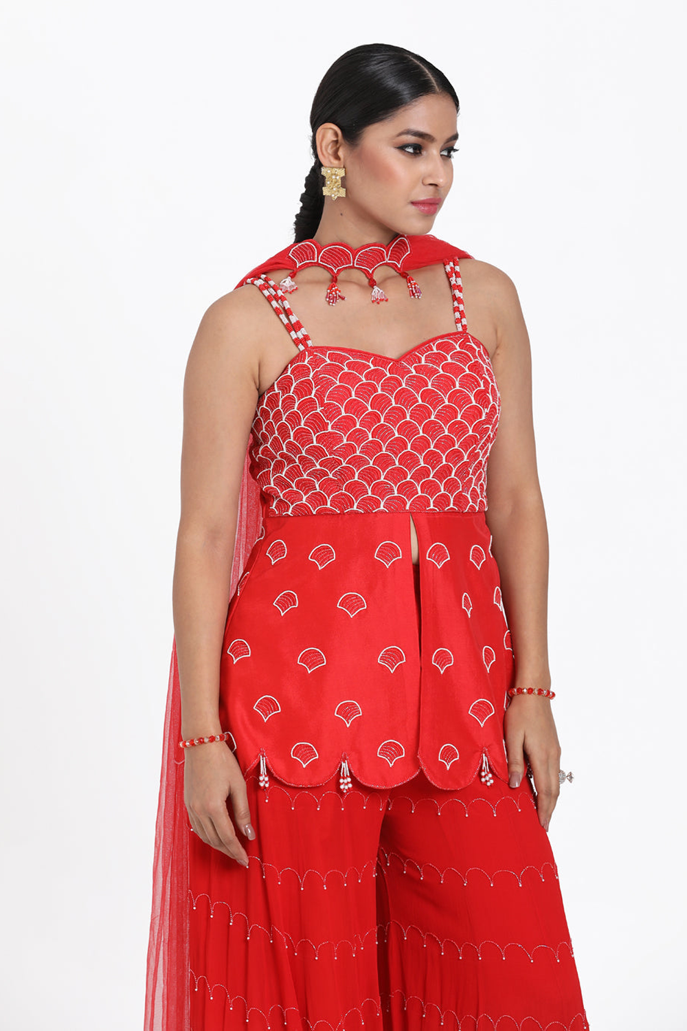 Red Peplum Set