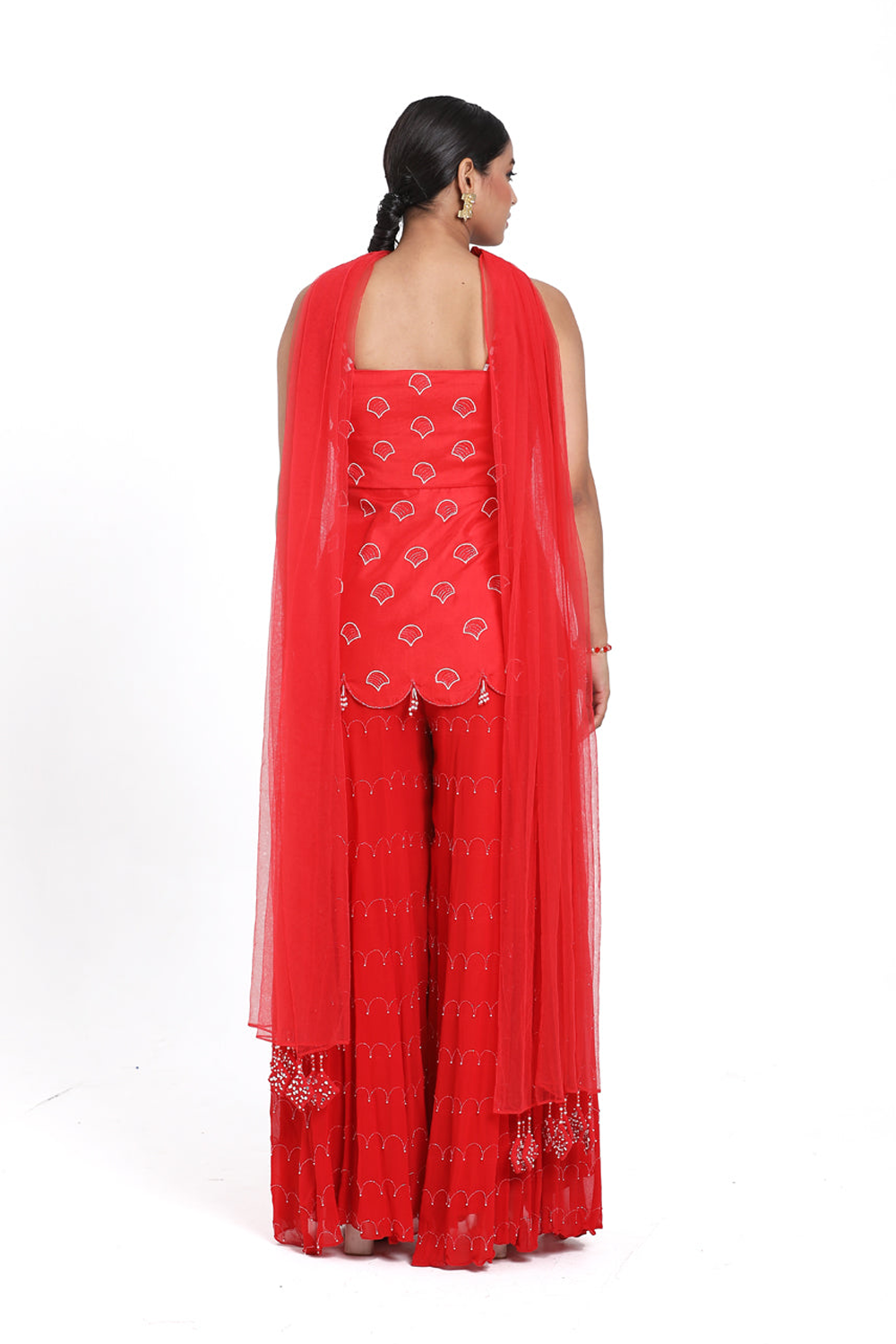 Red Peplum Set
