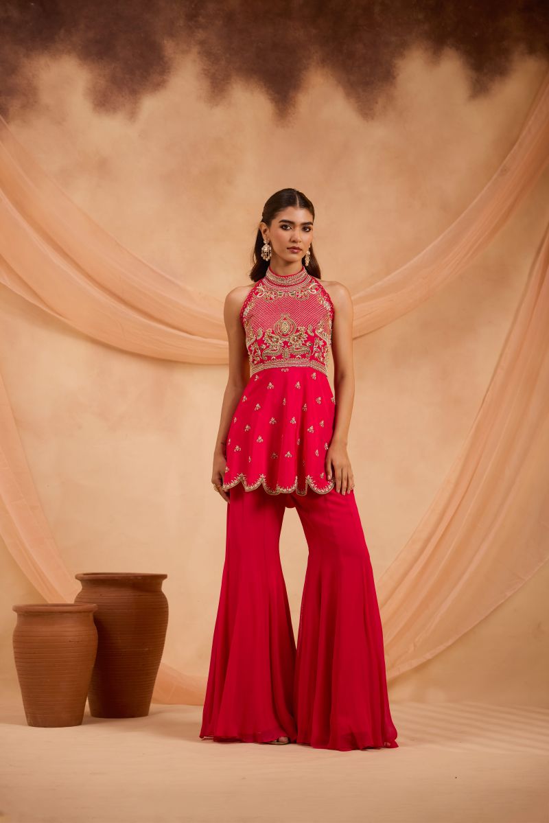 GULNAAR PEPLUM SHARARA SET