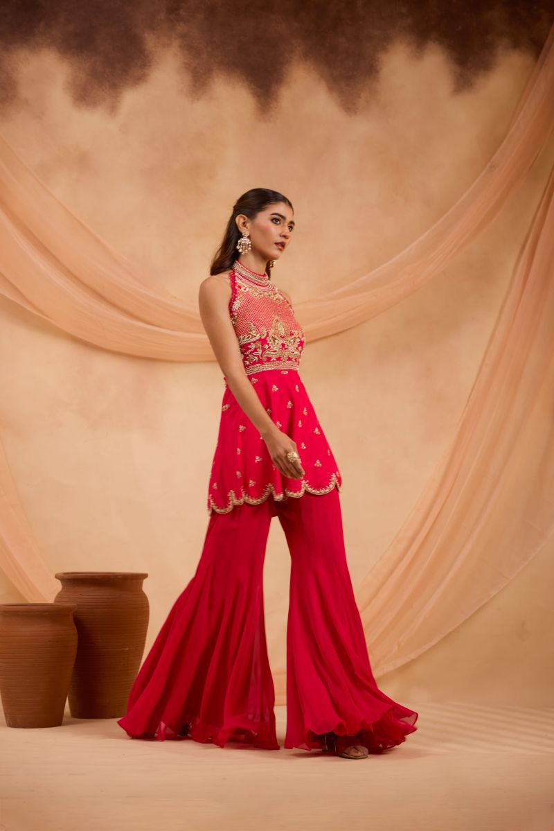 GULNAAR PEPLUM SHARARA SET