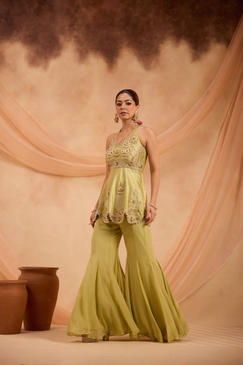 ZAREEN PEPLUM SHARARA SET