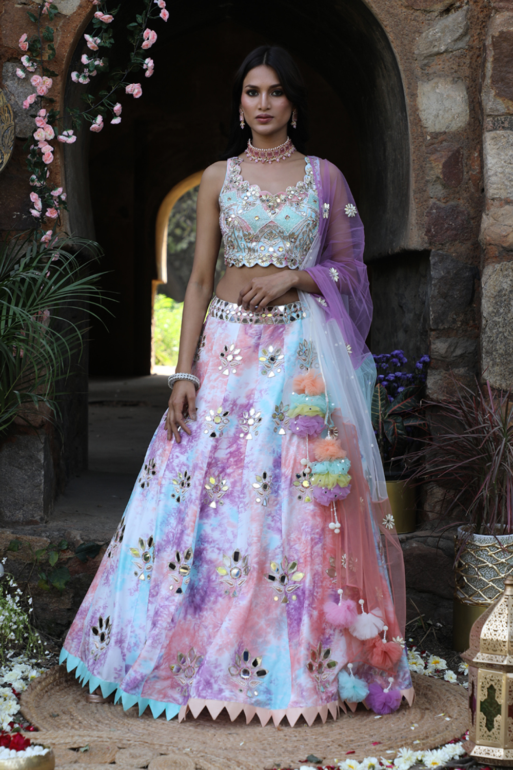 Unicorn Tie-Dye Lehenga Set