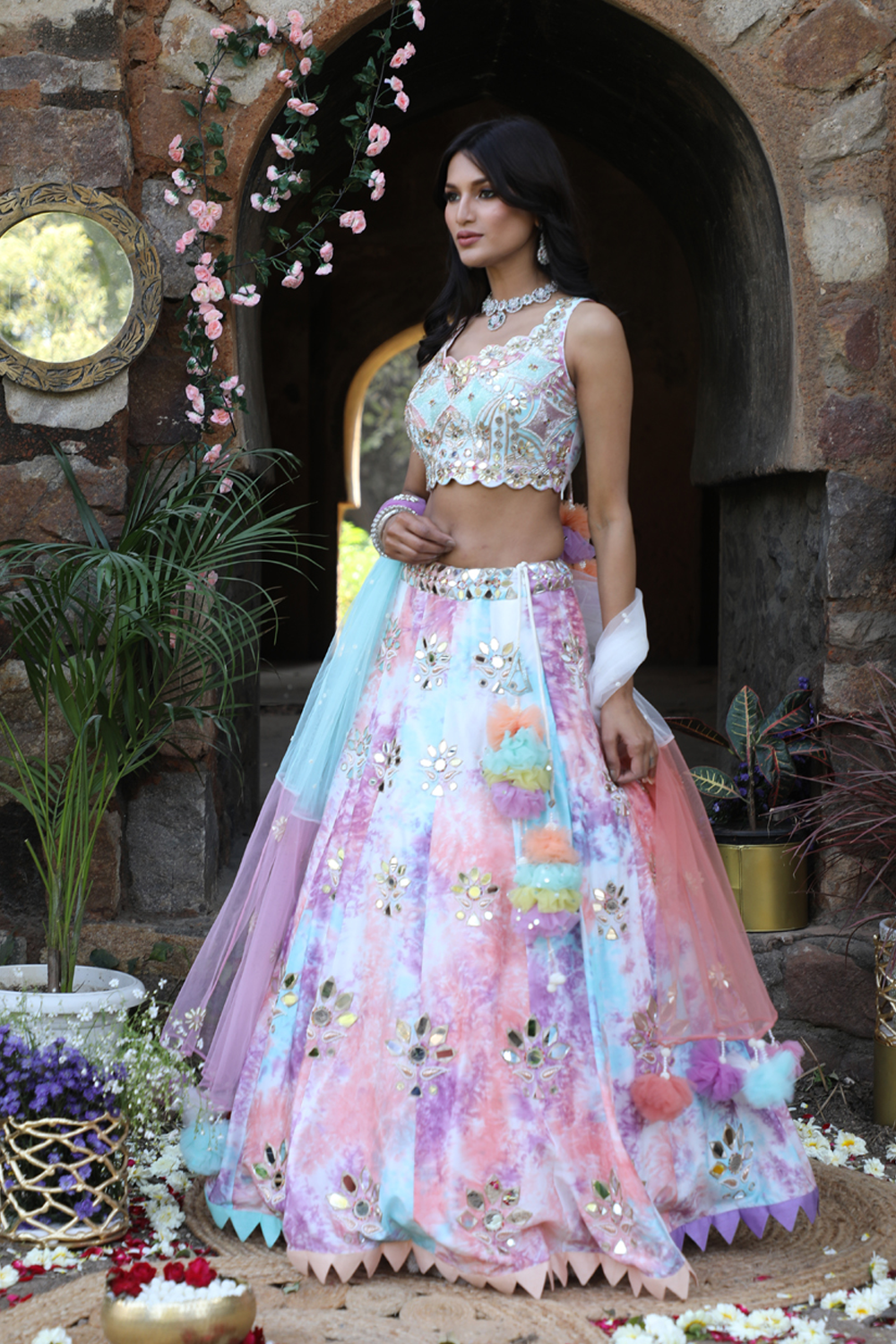 Unicorn Tie-Dye Lehenga Set