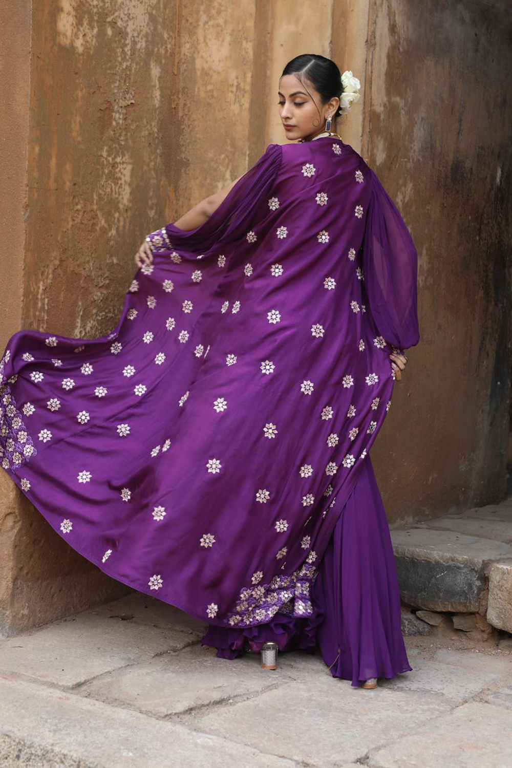 Purple Cape Garara Set