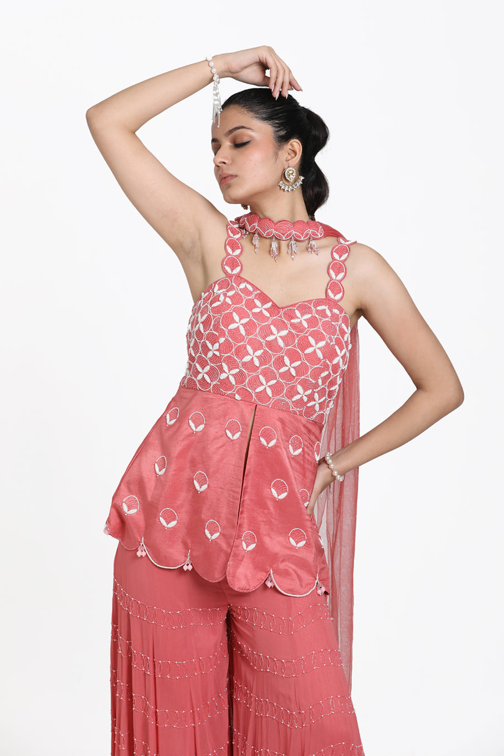 Onion Pink Peplum Set.
