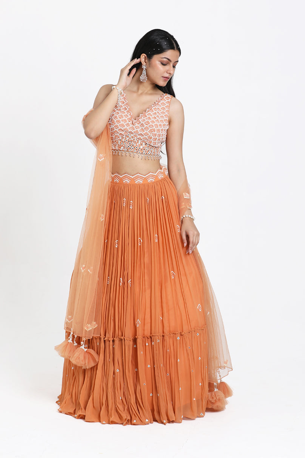 Peach Lehenga Set