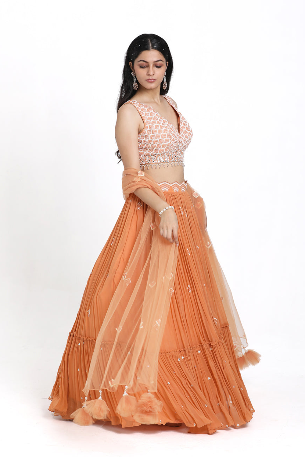 Peach Lehenga Set