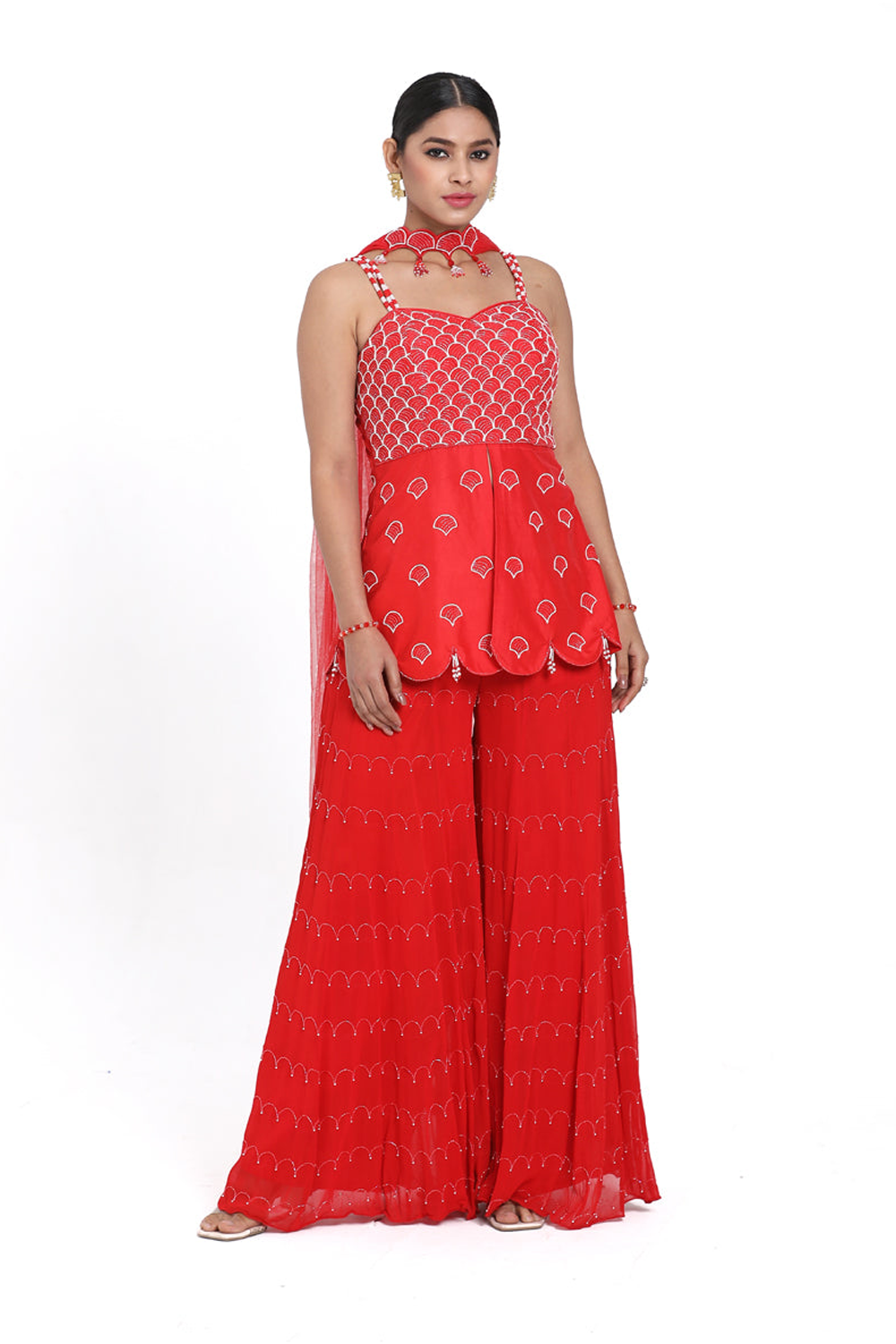 Red Peplum Set